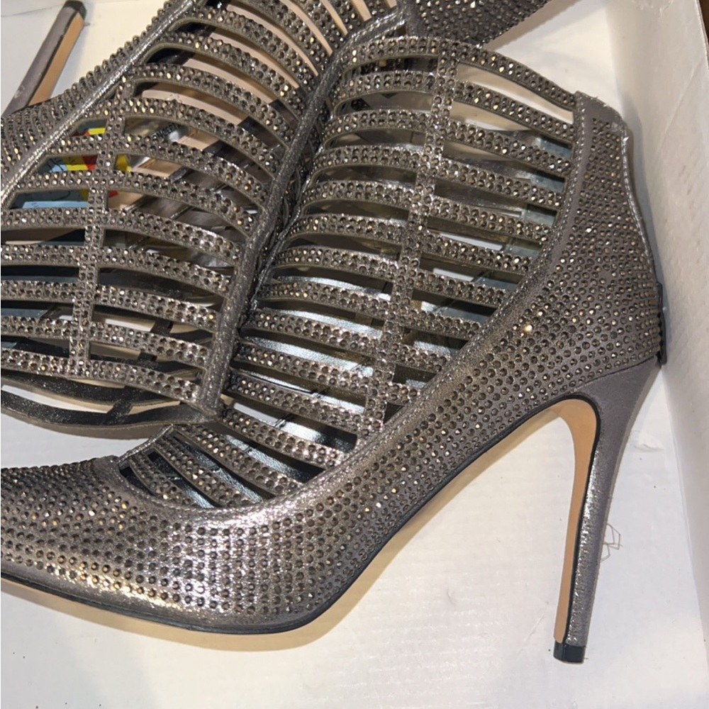 INC International Concepts Silver Stiletto Heels